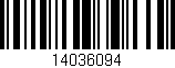 Código de barras (EAN, GTIN, SKU, ISBN): '14036094'