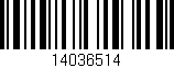 Código de barras (EAN, GTIN, SKU, ISBN): '14036514'