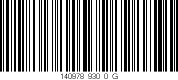 Código de barras (EAN, GTIN, SKU, ISBN): '140978_930_0_G'