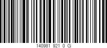 Código de barras (EAN, GTIN, SKU, ISBN): '140981_921_0_G'