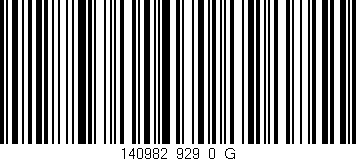 Código de barras (EAN, GTIN, SKU, ISBN): '140982_929_0_G'