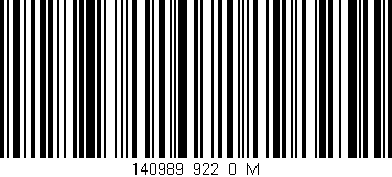 Código de barras (EAN, GTIN, SKU, ISBN): '140989_922_0_M'