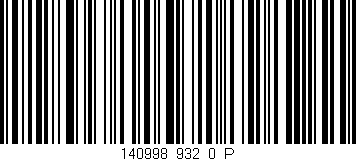 Código de barras (EAN, GTIN, SKU, ISBN): '140998_932_0_P'