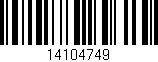 Código de barras (EAN, GTIN, SKU, ISBN): '14104749'