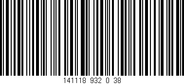 Código de barras (EAN, GTIN, SKU, ISBN): '141118_932_0_38'