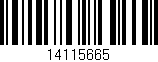 Código de barras (EAN, GTIN, SKU, ISBN): '14115665'