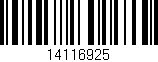 Código de barras (EAN, GTIN, SKU, ISBN): '14116925'