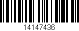 Código de barras (EAN, GTIN, SKU, ISBN): '14147436'