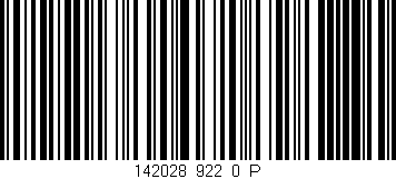 Código de barras (EAN, GTIN, SKU, ISBN): '142028_922_0_P'