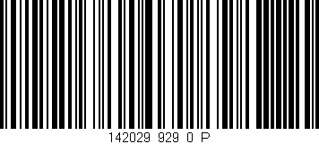 Código de barras (EAN, GTIN, SKU, ISBN): '142029_929_0_P'