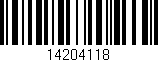 Código de barras (EAN, GTIN, SKU, ISBN): '14204118'