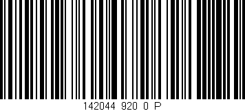 Código de barras (EAN, GTIN, SKU, ISBN): '142044_920_0_P'