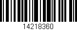 Código de barras (EAN, GTIN, SKU, ISBN): '14218360'