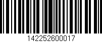Código de barras (EAN, GTIN, SKU, ISBN): '142252600017'