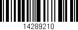 Código de barras (EAN, GTIN, SKU, ISBN): '14289210'