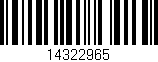 Código de barras (EAN, GTIN, SKU, ISBN): '14322965'