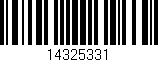 Código de barras (EAN, GTIN, SKU, ISBN): '14325331'