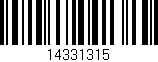 Código de barras (EAN, GTIN, SKU, ISBN): '14331315'