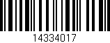 Código de barras (EAN, GTIN, SKU, ISBN): '14334017'