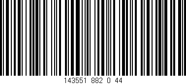 Código de barras (EAN, GTIN, SKU, ISBN): '143551_882_0_44'