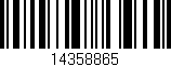 Código de barras (EAN, GTIN, SKU, ISBN): '14358865'