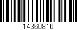 Código de barras (EAN, GTIN, SKU, ISBN): '14360816'