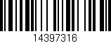 Código de barras (EAN, GTIN, SKU, ISBN): '14397316'