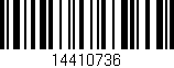 Código de barras (EAN, GTIN, SKU, ISBN): '14410736'