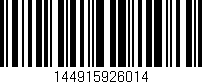 Código de barras (EAN, GTIN, SKU, ISBN): '144915926014'