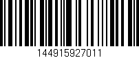 Código de barras (EAN, GTIN, SKU, ISBN): '144915927011'