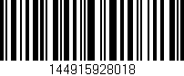 Código de barras (EAN, GTIN, SKU, ISBN): '144915928018'