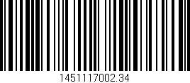 Código de barras (EAN, GTIN, SKU, ISBN): '1451117002.34'