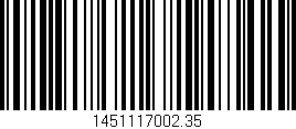 Código de barras (EAN, GTIN, SKU, ISBN): '1451117002.35'