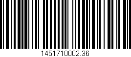 Código de barras (EAN, GTIN, SKU, ISBN): '1451710002.36'
