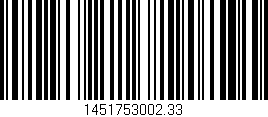 Código de barras (EAN, GTIN, SKU, ISBN): '1451753002.33'