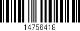 Código de barras (EAN, GTIN, SKU, ISBN): '14756418'