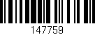 Código de barras (EAN, GTIN, SKU, ISBN): '147759'