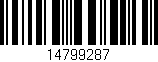 Código de barras (EAN, GTIN, SKU, ISBN): '14799287'