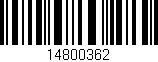 Código de barras (EAN, GTIN, SKU, ISBN): '14800362'