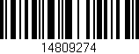 Código de barras (EAN, GTIN, SKU, ISBN): '14809274'