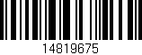 Código de barras (EAN, GTIN, SKU, ISBN): '14819675'