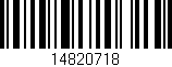 Código de barras (EAN, GTIN, SKU, ISBN): '14820718'