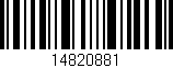 Código de barras (EAN, GTIN, SKU, ISBN): '14820881'