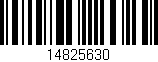 Código de barras (EAN, GTIN, SKU, ISBN): '14825630'