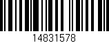 Código de barras (EAN, GTIN, SKU, ISBN): '14831578'