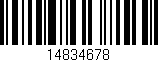 Código de barras (EAN, GTIN, SKU, ISBN): '14834678'