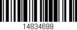 Código de barras (EAN, GTIN, SKU, ISBN): '14834699'