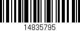 Código de barras (EAN, GTIN, SKU, ISBN): '14835795'