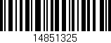 Código de barras (EAN, GTIN, SKU, ISBN): '14851325'