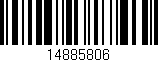 Código de barras (EAN, GTIN, SKU, ISBN): '14885806'